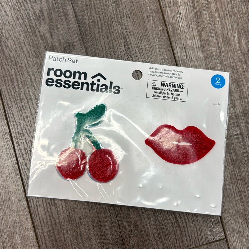 Room Essentials 2 piece adhesive backed patch set lips red lips cherry new